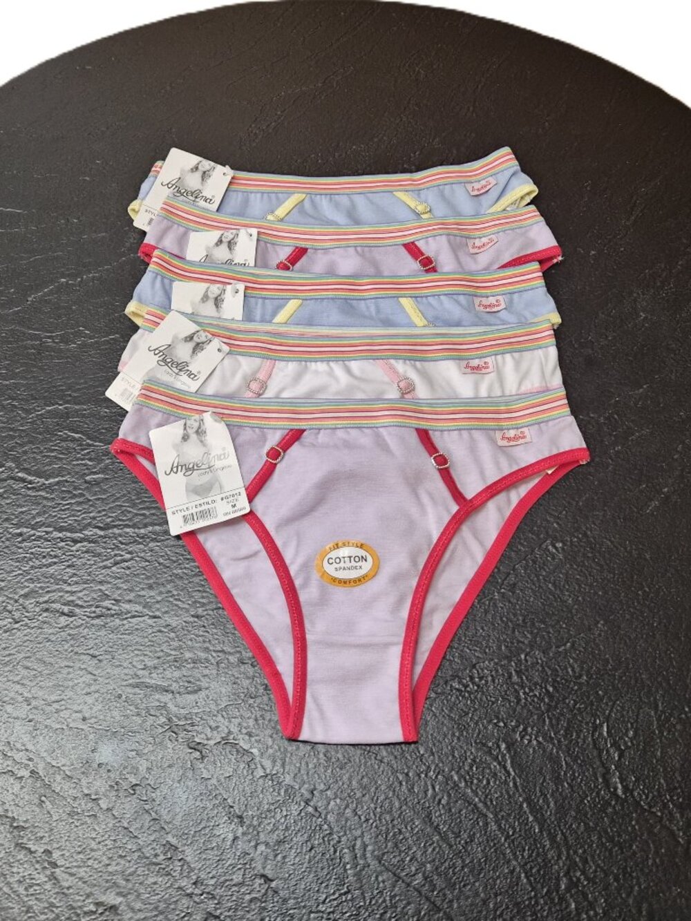 VTG Y2K Briefs 5-Pack Deadstock Underwear Retro Stripes Clean Girl Kidcore Delia